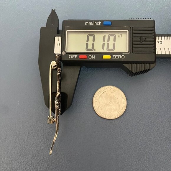 Sterling Silver 925 A 2.39" Marcasite Lizard Animal Figural Brooch 6.87g - Picture 16 of 16